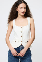 FRENCH CONNECTION AZRA TWILL TWO POCKET TOP